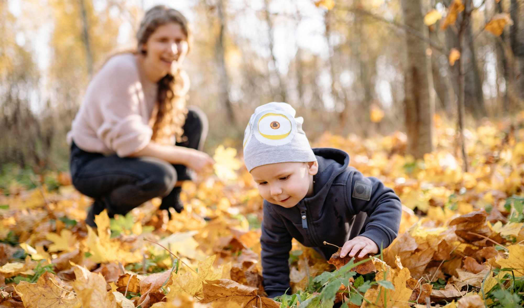 Baby in autumn